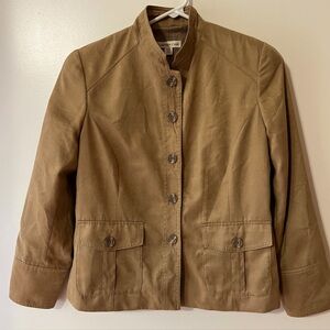 Coldwater Creek Women’s Tan-Caramel Color Suede Material Button Up